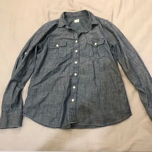 J crew button up denim style shirt